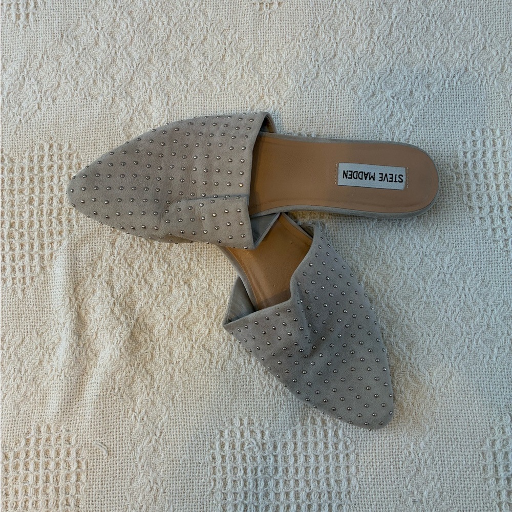 Steve Madden Silver Studded Mules
